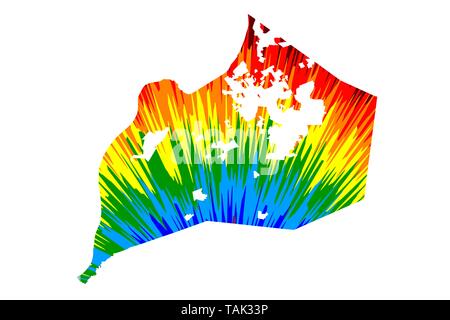 Louisville city (United States of America, USA, U.S., US, United States cities, usa city)- map is designed rainbow abstract colorful pattern, City of  Stock Vector