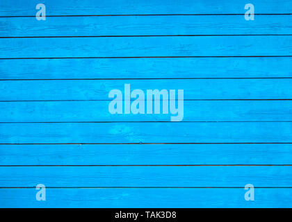 Background, texture - the blue wall of the village house from painted wooden boards - photo Stock Photo