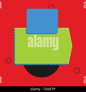 Blank banner rectangle square above semicircle down Geometrical background Stock Vector