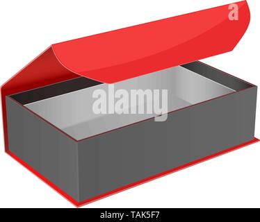 Open red jewelry box with black velvet lining Vector Image