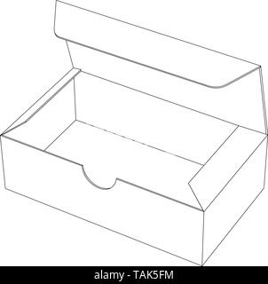 Empty cardboard box outline icon. Emptiness vector symbol Stock Vector ...