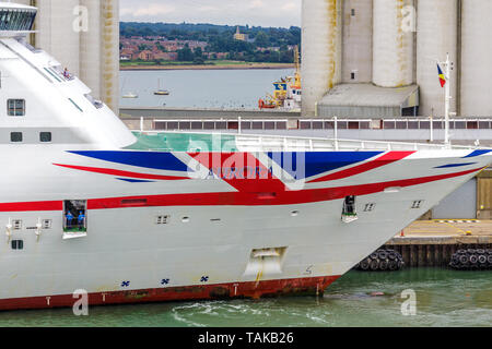 SOUTHAMPTON, ENGLAND - September 18, 2016: P and O Cruises is a British cruise line based at Carnival House in Southampton, England, operated by Carni Stock Photo