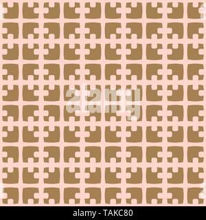 Abstract geometric pattern with bold shapes in gold and blush colors. Stock Vector