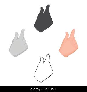 Zoom in gesture icon in cartoon,black style isolated on white background. Hand gestures symbol vector illustration. Stock Vector