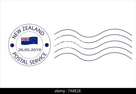New Zealand post stamp. Vector illustration EPS10 on white background Stock Vector