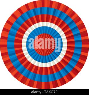 Textil badge or button in red and blue colors. Vector editable Stock Vector