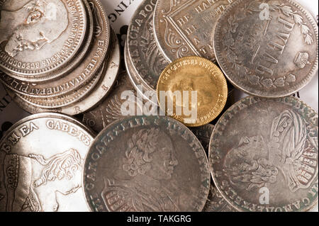 set of old coins isolated on white background Stock Photo