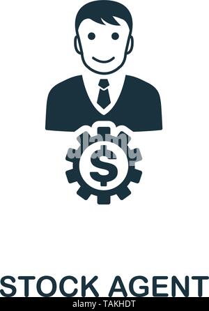Stock Agent icon. Creative element design from stock market icons collection. Pixel perfect Stock Agent icon for web design, apps, software, print Stock Vector