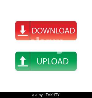 Download button template, banner, website element Vector illustration Stock Vector