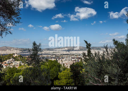 Panorama of the city of Athens seen from the Acropolis, Greece Stock Photo