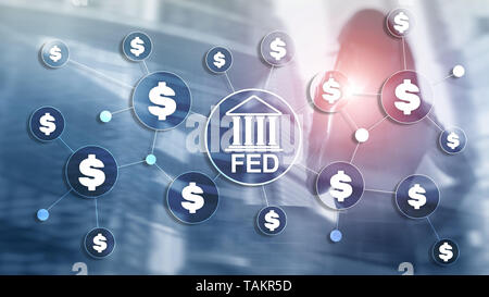 FED federal reserve system usa banking financial system business concept. Stock Photo