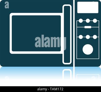 Micro Wave Oven Icon. Shadow Reflection Design. Vector Illustration. Stock Vector