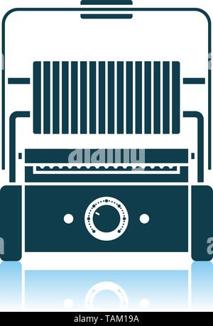 Kitchen Electric Grill Icon. Shadow Reflection Design. Vector Illustration. Stock Vector