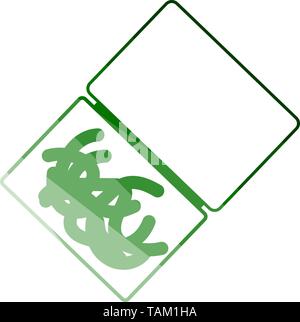 Icon Of Worm Container. Flat Color Ladder Design. Vector Illustration. Stock Vector