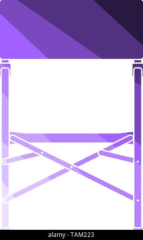 Icon Of Fishing Folding Chair. Flat Color Ladder Design. Vector Illustration. Stock Vector