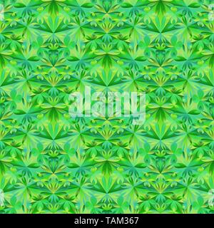Polygonal seamless green triangular flower pattern background design Stock Vector