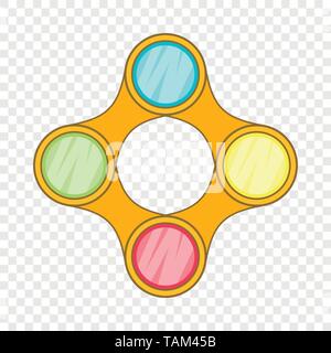 Diagram with 4 steps icon, cartoon style Stock Vector