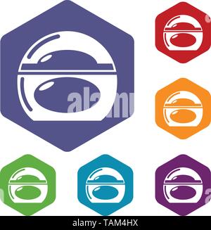 Soap dish icons vector hexahedron Stock Vector