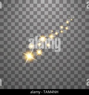 Golden glitter sparkle on a transparent background. Gold Vibrant background  with twinkle lights. Vector illustration Stock Vector Image & Art - Alamy