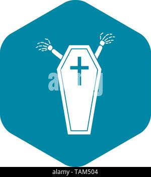 Halloween coffin icon, simple style Stock Vector