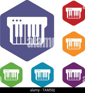 Synthesizer icons vector hexahedron Stock Vector