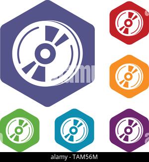 Cd icons vector hexahedron Stock Vector