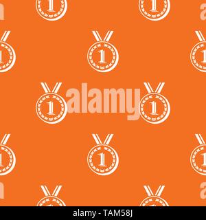 Medal pattern vector orange Stock Vector