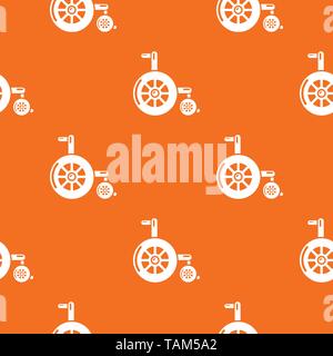 Wheelchair pattern vector orange Stock Vector