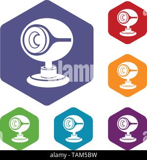 Web camera icons vector hexahedron Stock Vector
