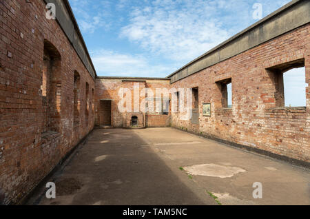 The Barracks - Brean Down Fort a historical landmark , Somerset, England, UK Stock Photo