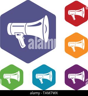 Megaphone icons vector hexahedron Stock Vector