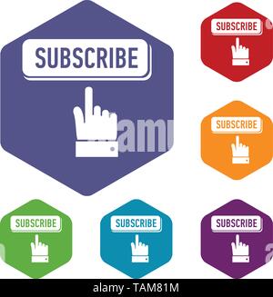 Subscribe icons vector hexahedron Stock Vector