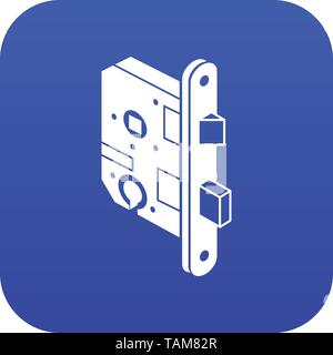 Standard door lock icon blue vector Stock Vector