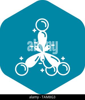 Ionic molecule icon, simple style Stock Vector