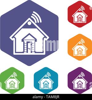 Home icons vector hexahedron Stock Vector