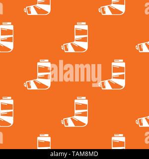 Foot in plaster pattern vector orange Stock Vector