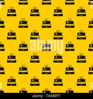 Cash register with cash drawer pattern vector Stock Vector