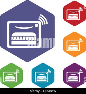 Oven icons vector hexahedron Stock Vector