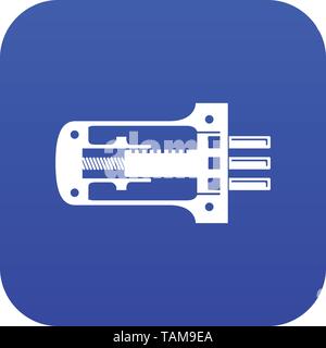 Door lock in section icon blue vector Stock Vector