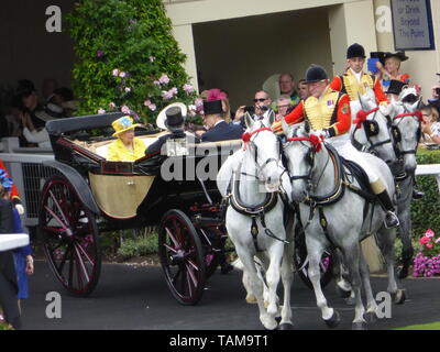 Queen Elizabeth ii at Royal Ascot. Stock Photo