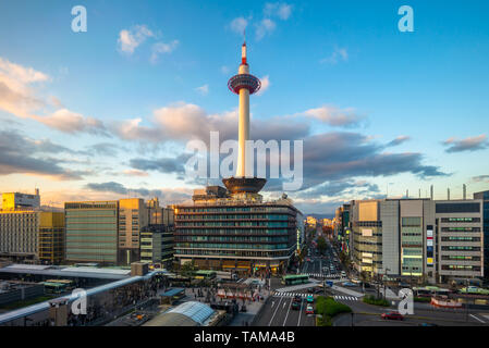 aerial view of the skyline of  kyoto, japan Stock Photo