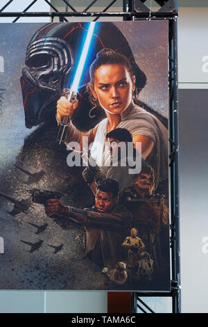 Mural section representing Star Wars Episode IX: The Rise of Skywalker at Star Wars Celebration 2019 - Chicago, IL Stock Photo