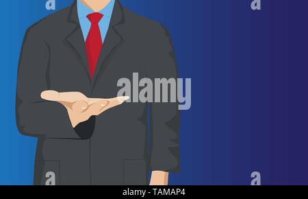 Business concept, Businessman giving or offering something Stock Vector