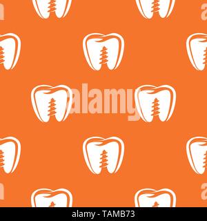 Denture implant pattern vector orange Stock Vector