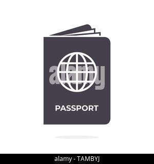Passport Icon on white background. Stock Vector