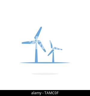 Wind turbine icon on white background Stock Vector