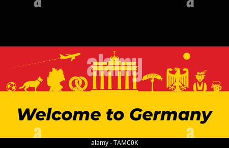 Germany background design. Germany traditional symbols and objects Stock Vector
