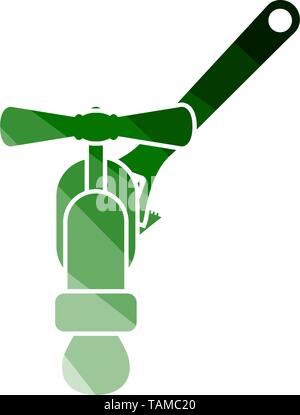 Icon Of Wrench And Faucet. Flat Color Ladder Design. Vector Illustration. Stock Vector