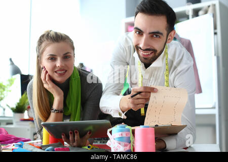 Digital Technology in Tailoring Sewing Service Stock Photo