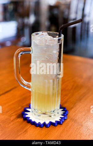 Mix lemon juice with honey Stock Photo